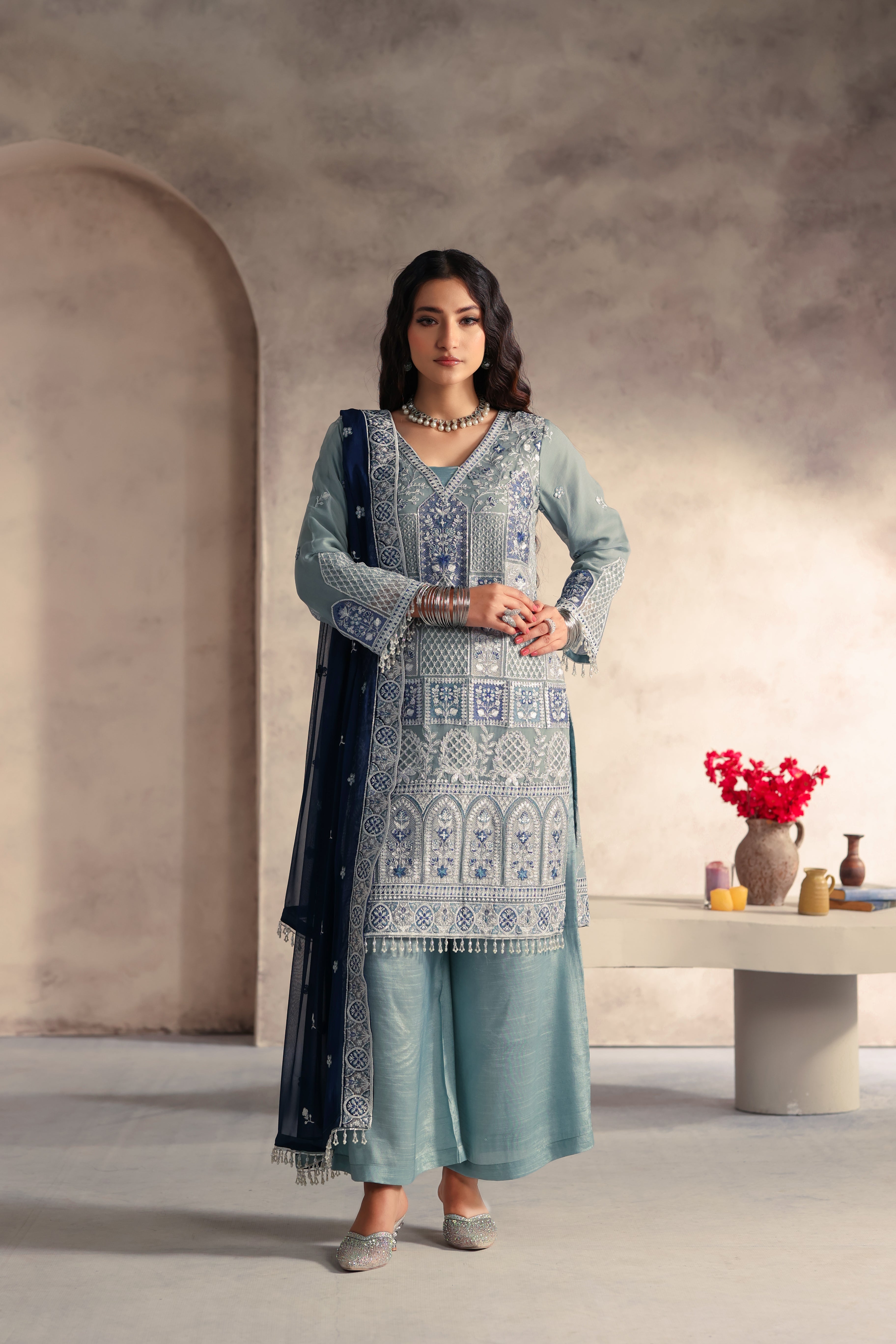 Noorjah Bamber Chiffon Formal Suit - NFD-302