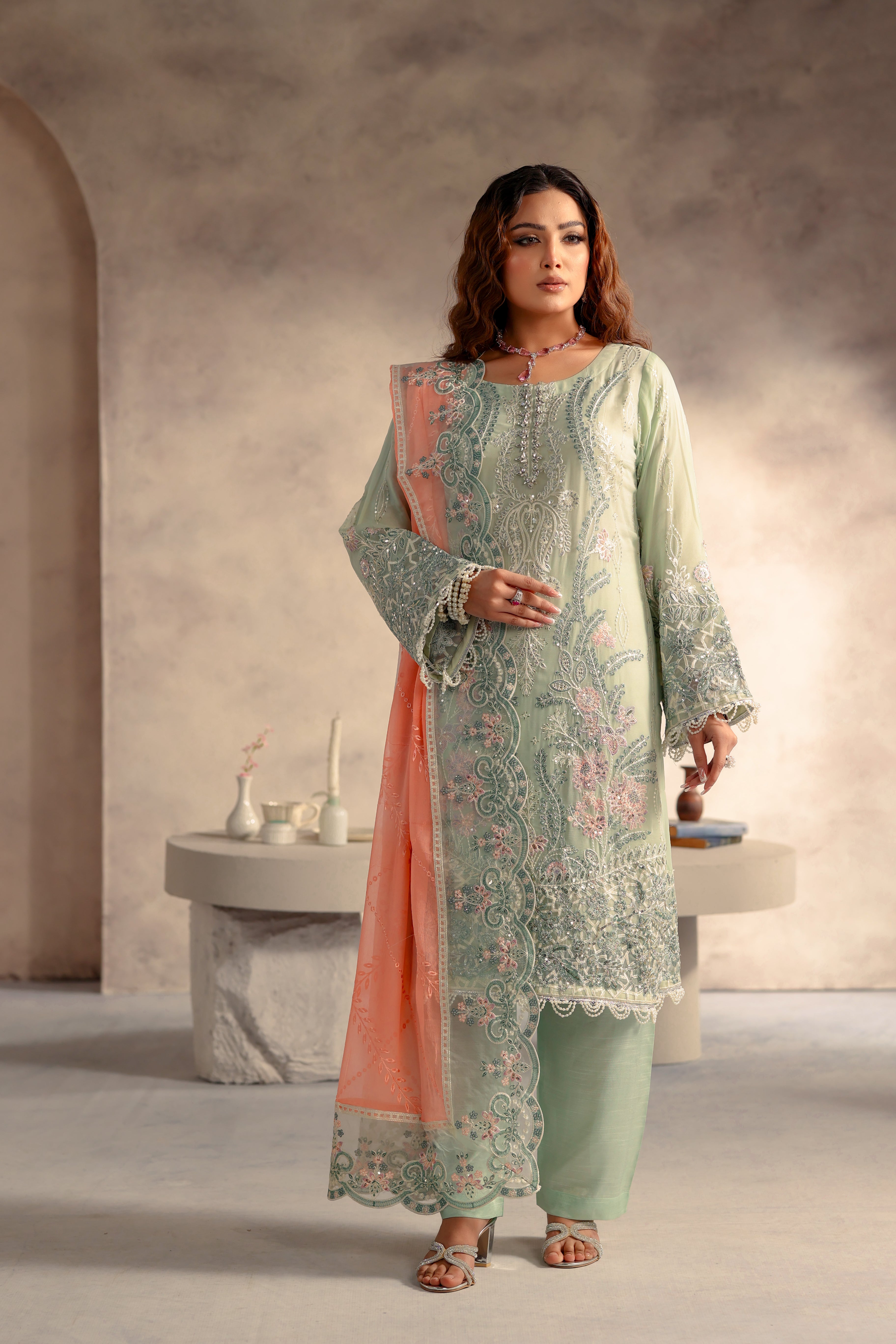 Zarmina Bamber Chiffon Formal Suit -NFD-102