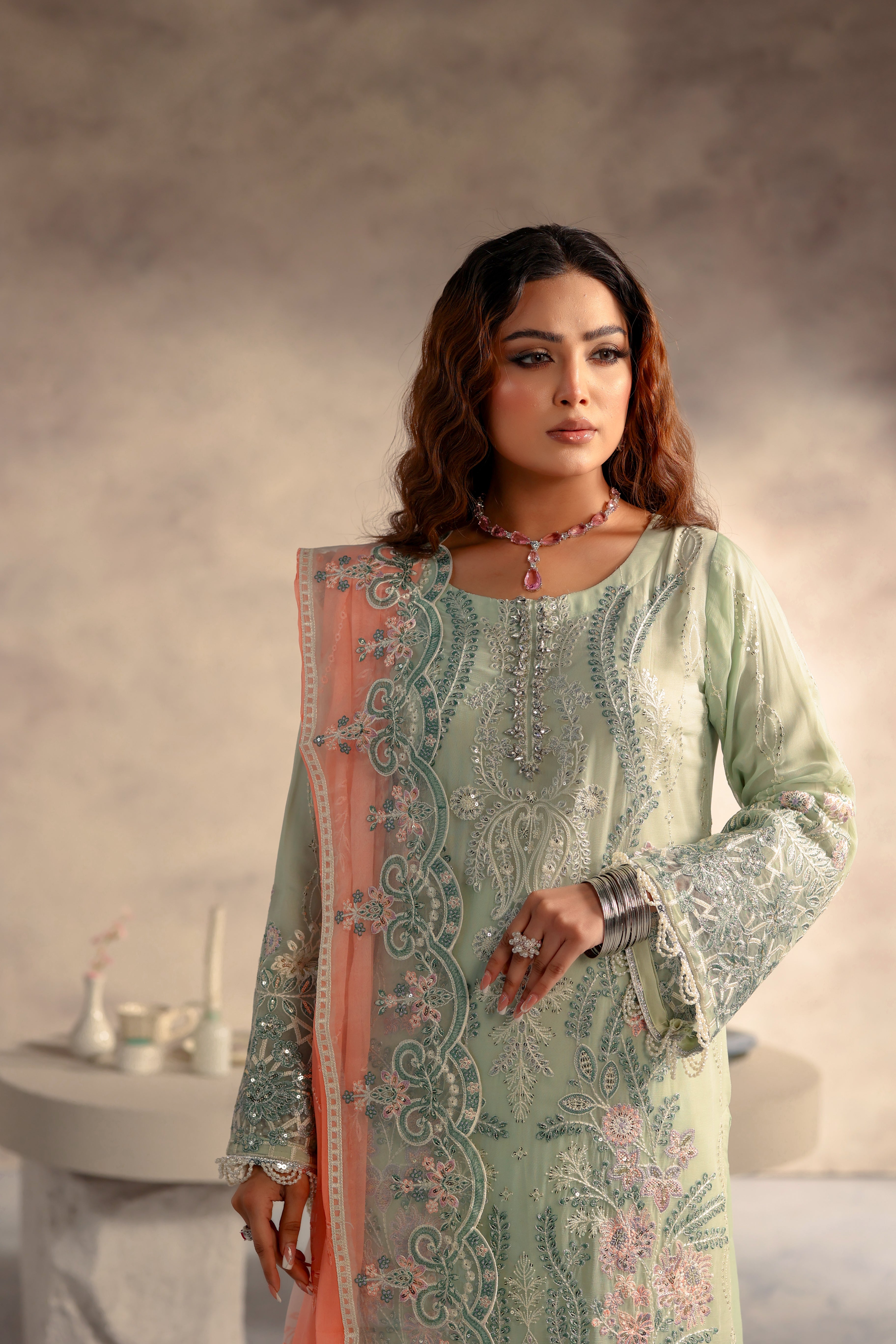 Zarmina Bamber Chiffon Formal Suit -NFD-102