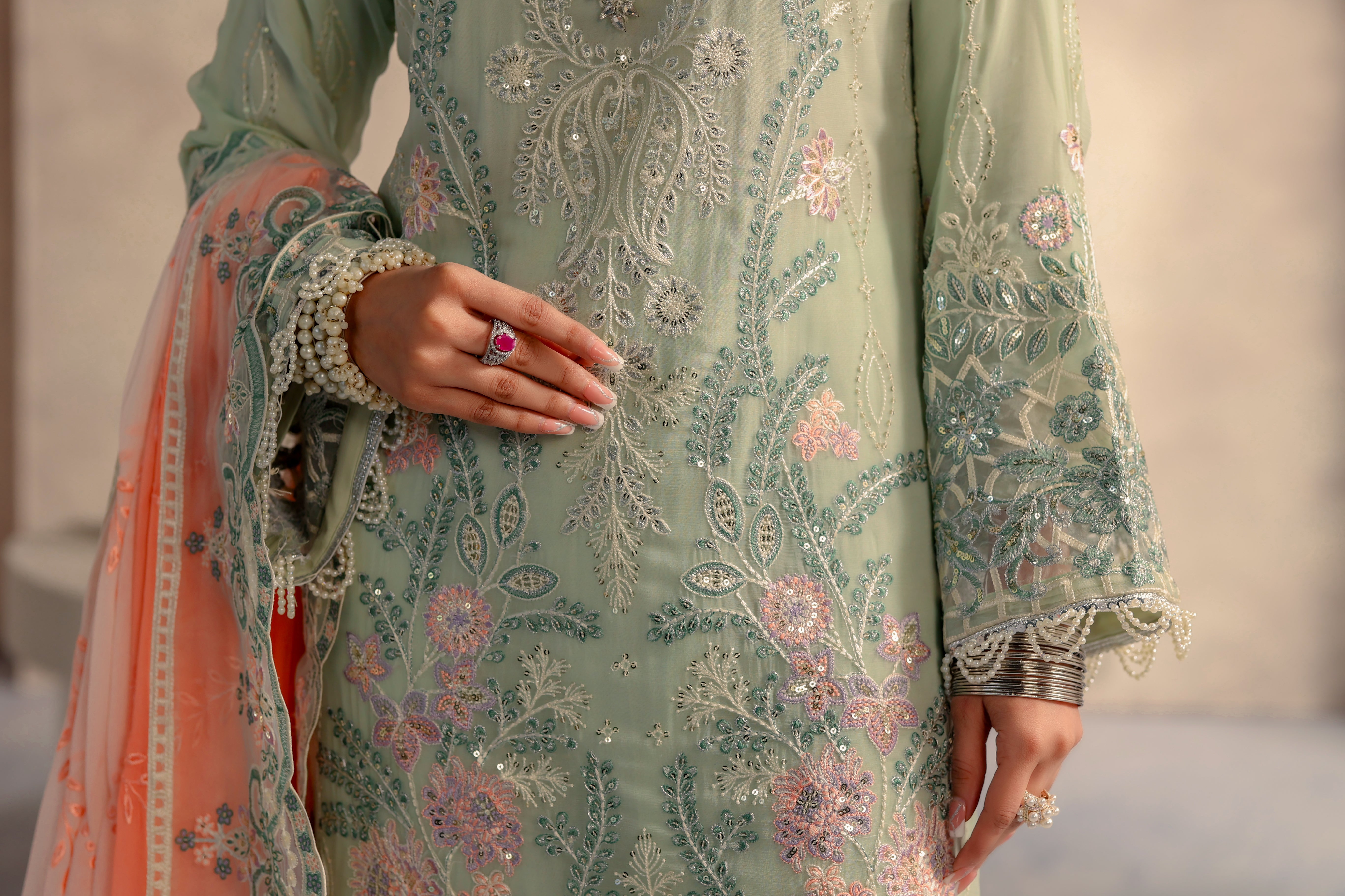 Zarmina Bamber Chiffon Formal Suit -NFD-102