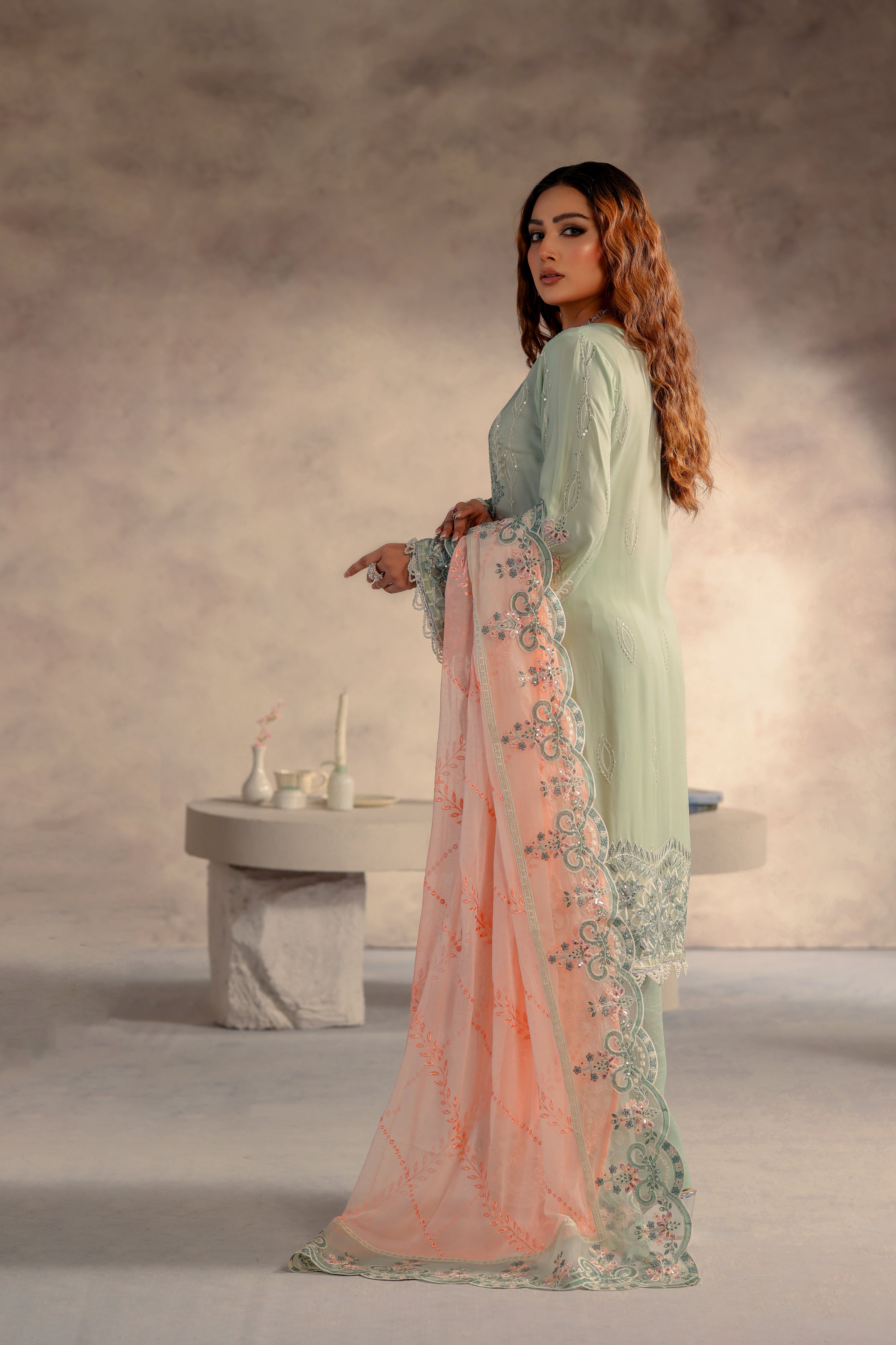 Zarmina Bamber Chiffon Formal Suit -NFD-102