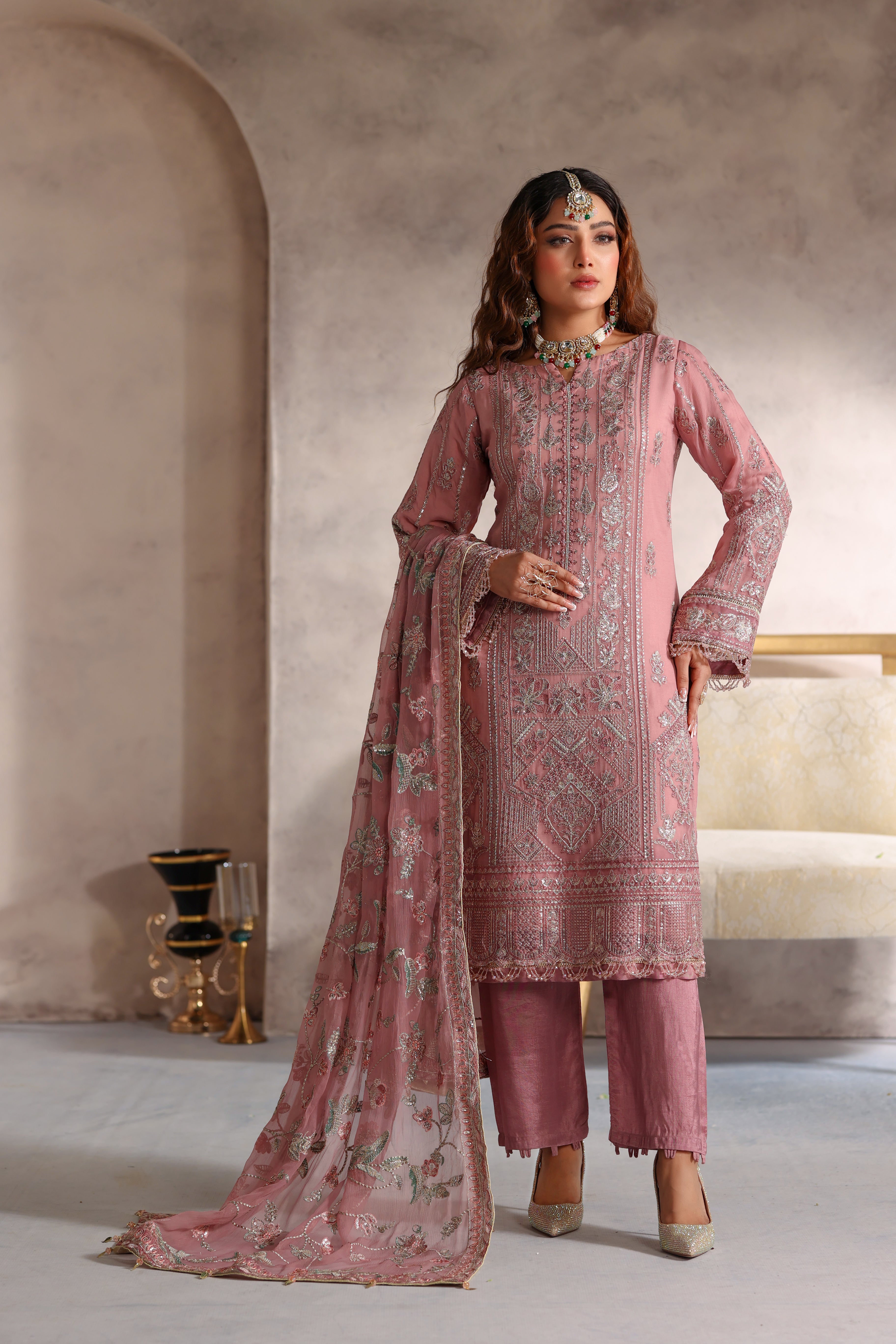 Mehr Bamber Chiffon Formal Suit - NFD-104