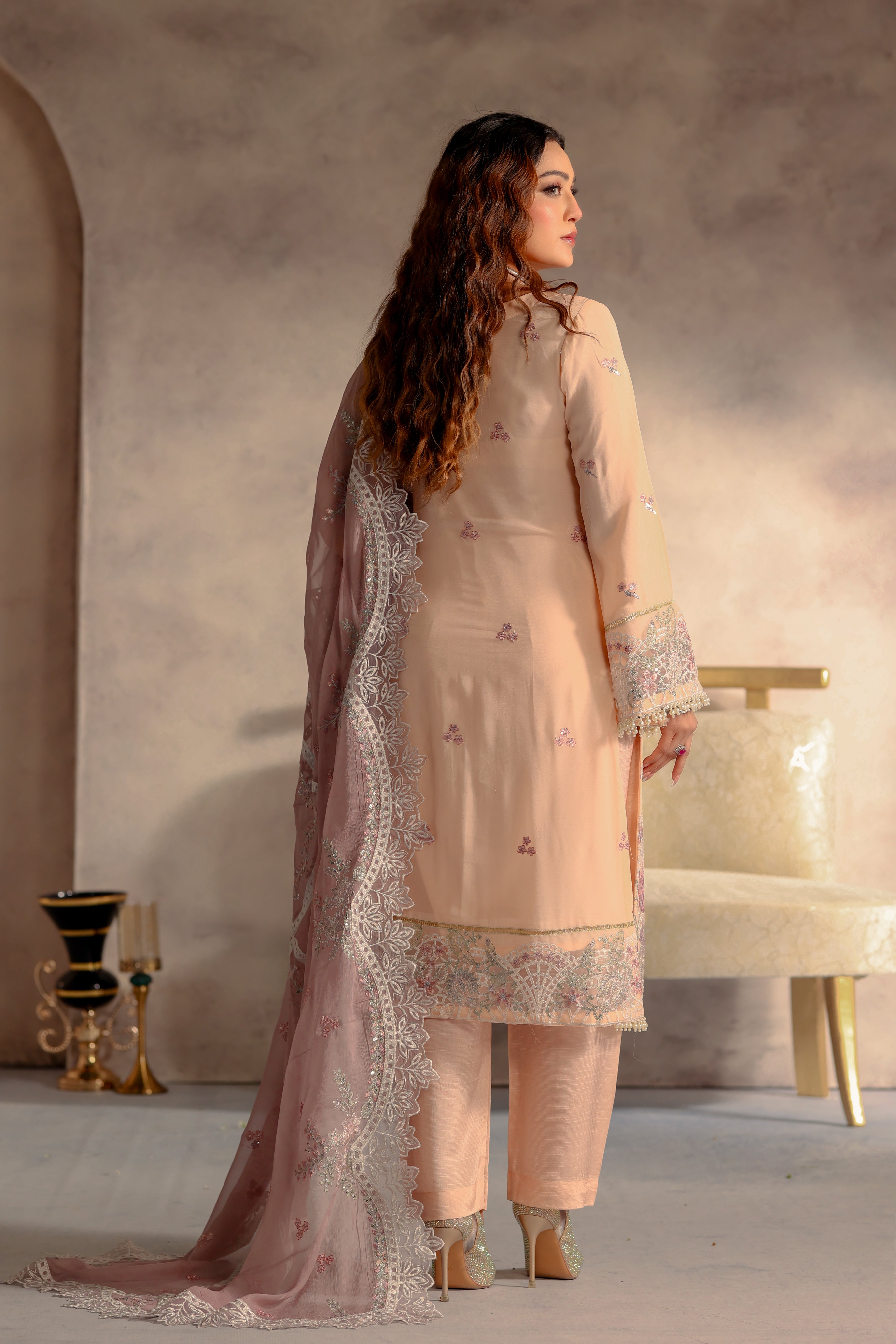 Gulbano Bamber Chiffon Formal Suit- NFD-105