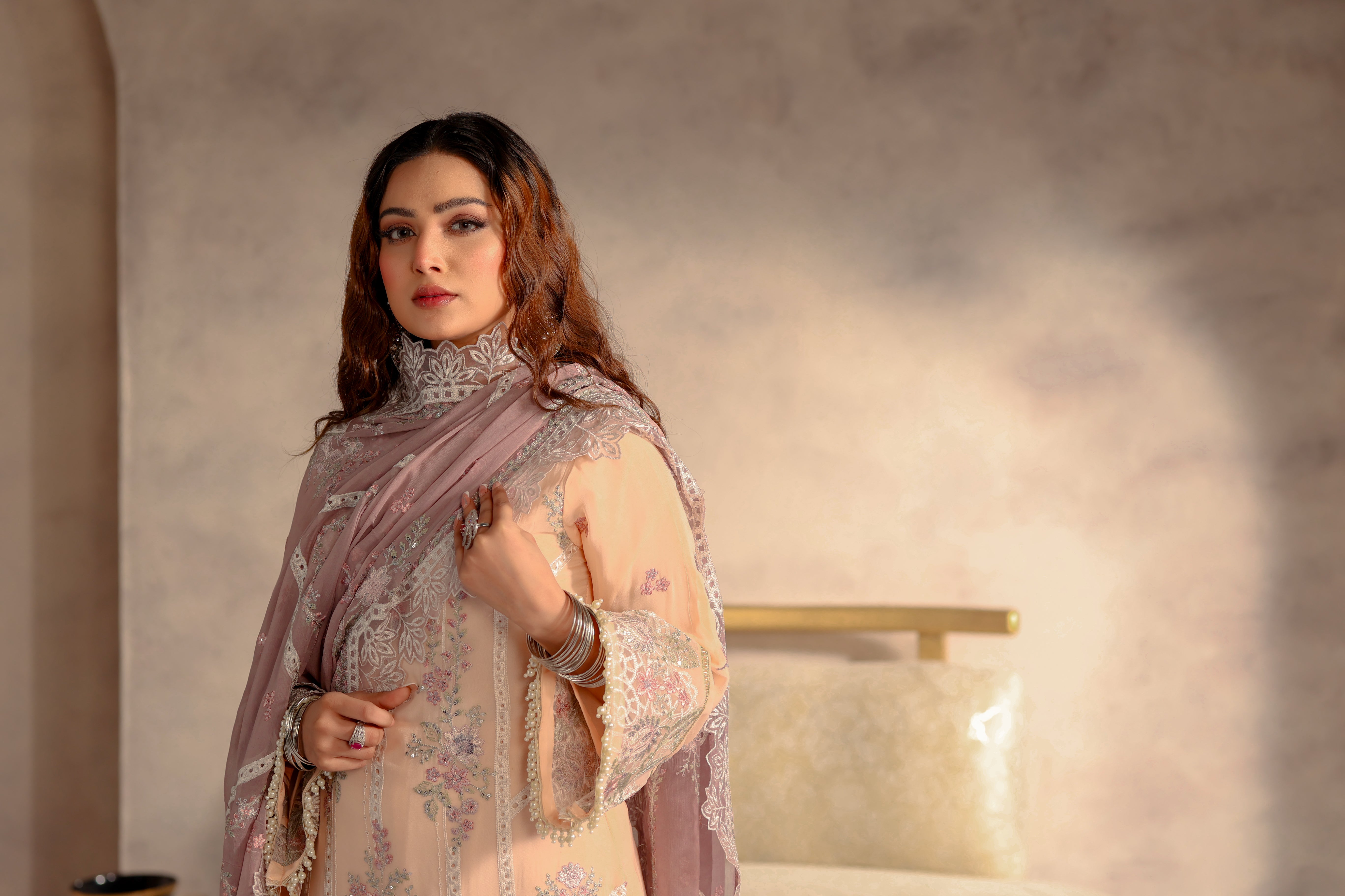 Gulbano Bamber Chiffon Formal Suit- NFD-105