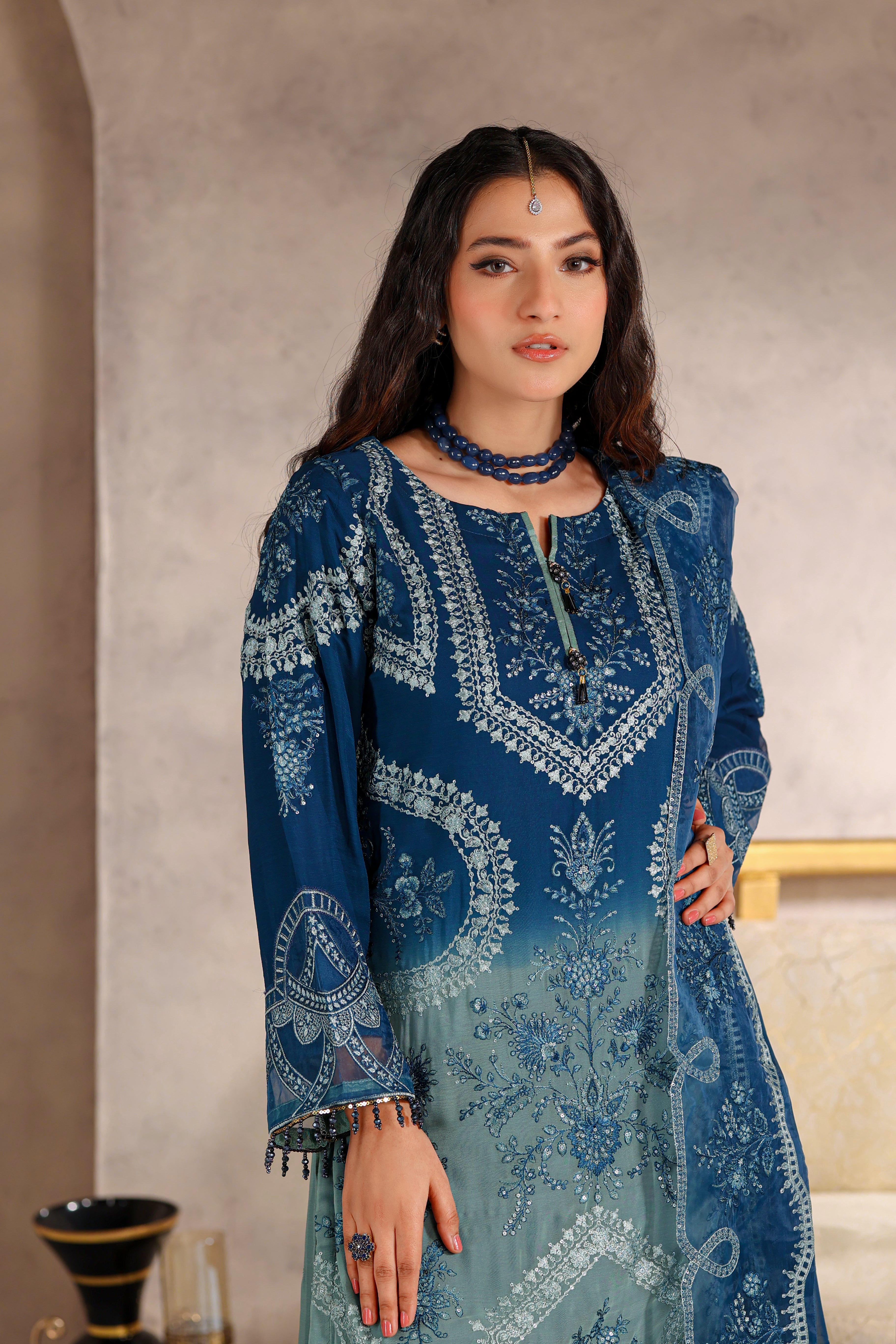 Husna Bamber Chiffon Formal Suit - NFD-303