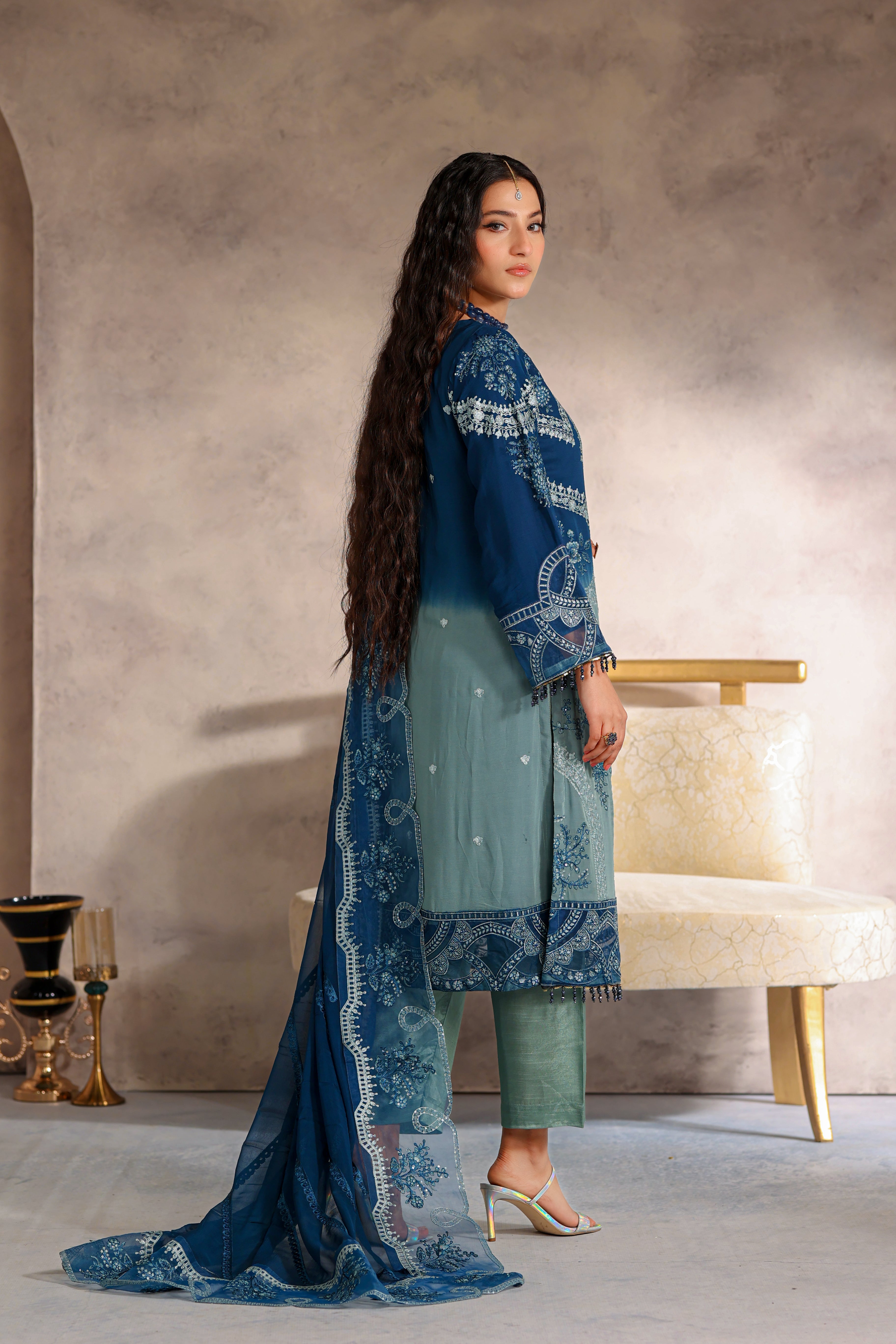 Husna Bamber Chiffon Formal Suit - NFD-303