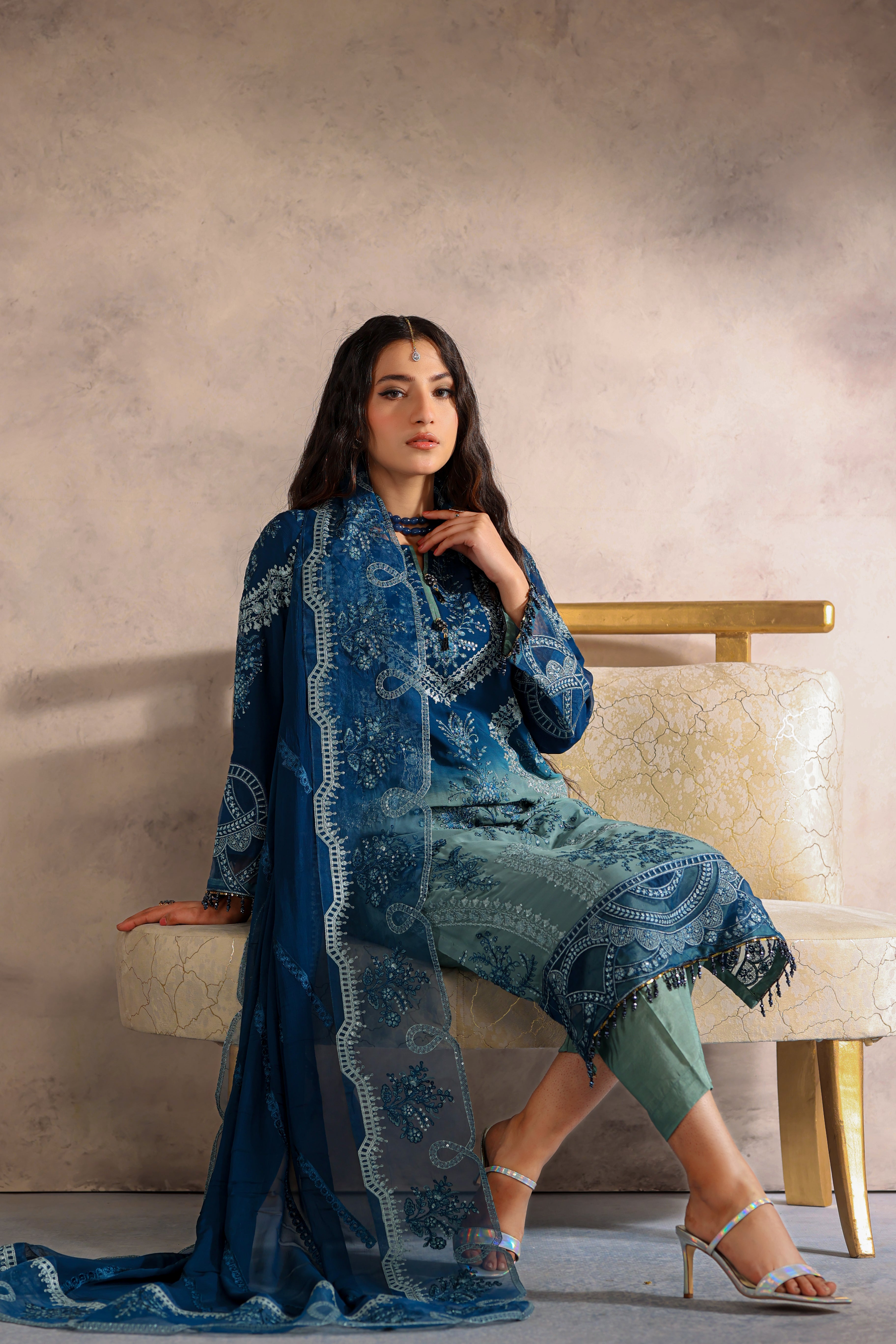 Husna Bamber Chiffon Formal Suit - NFD-303