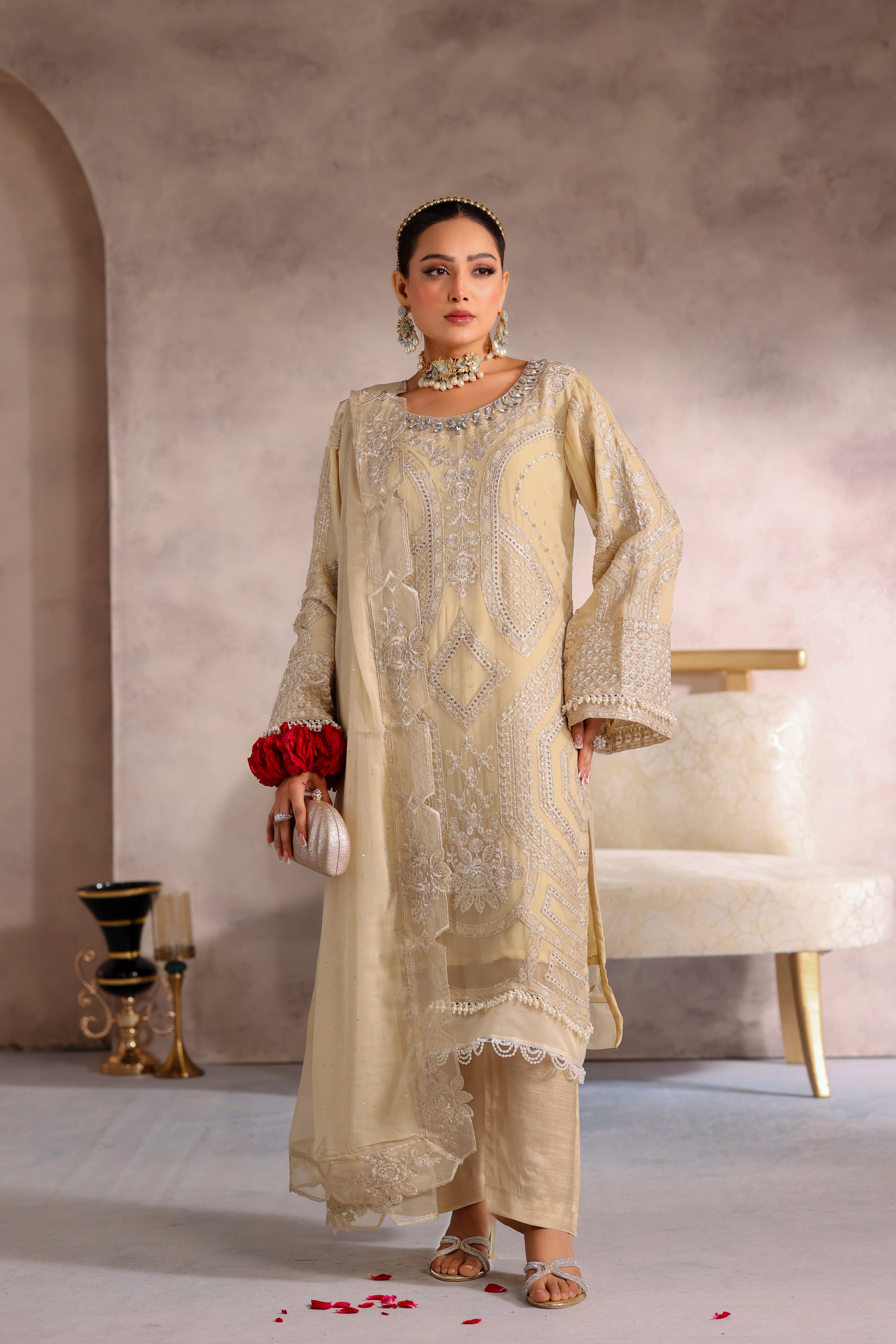 Mahjabeen Bamber Chiffon Formal Suit - NFD-101