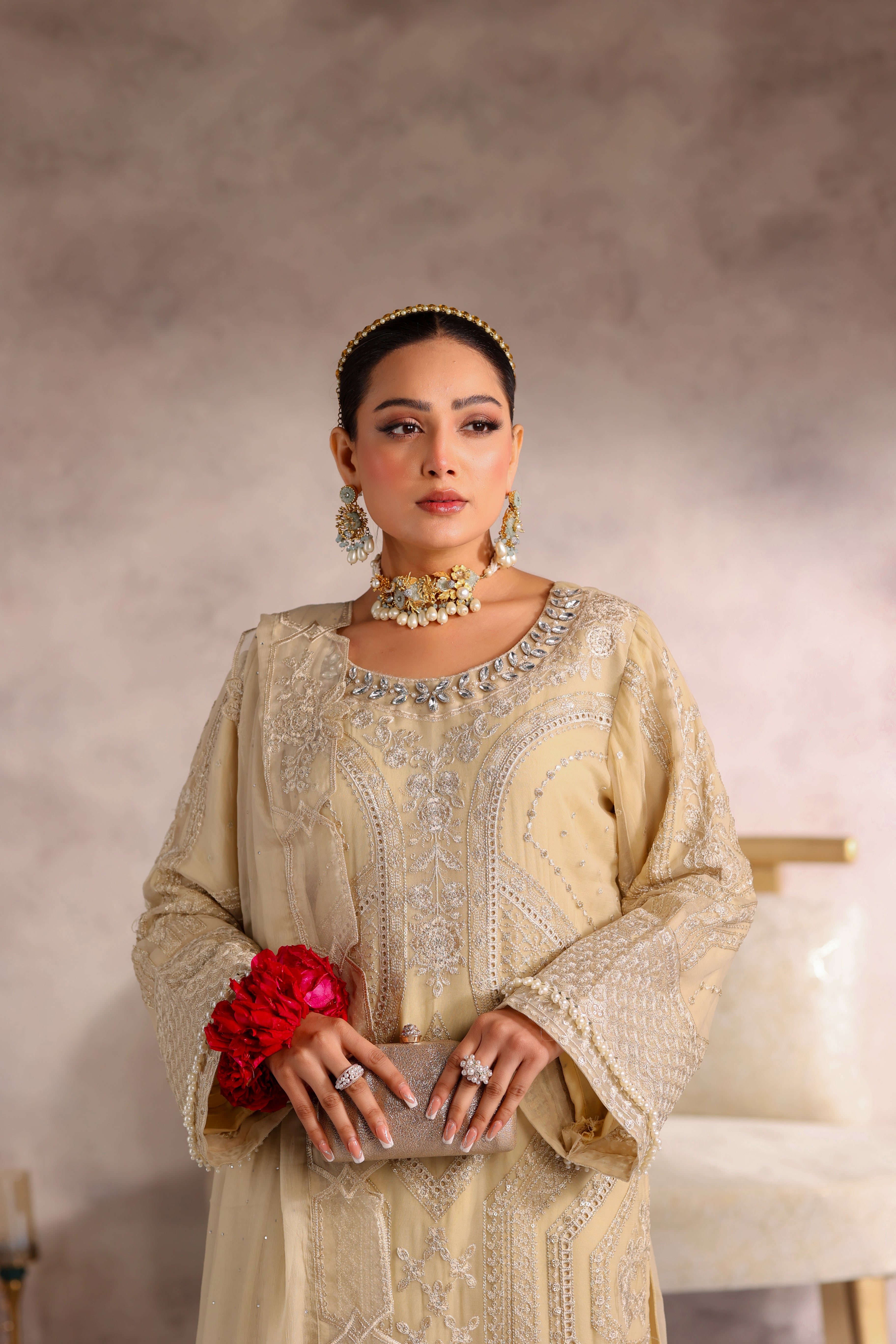 Mahjabeen Bamber Chiffon Formal Suit - NFD-101