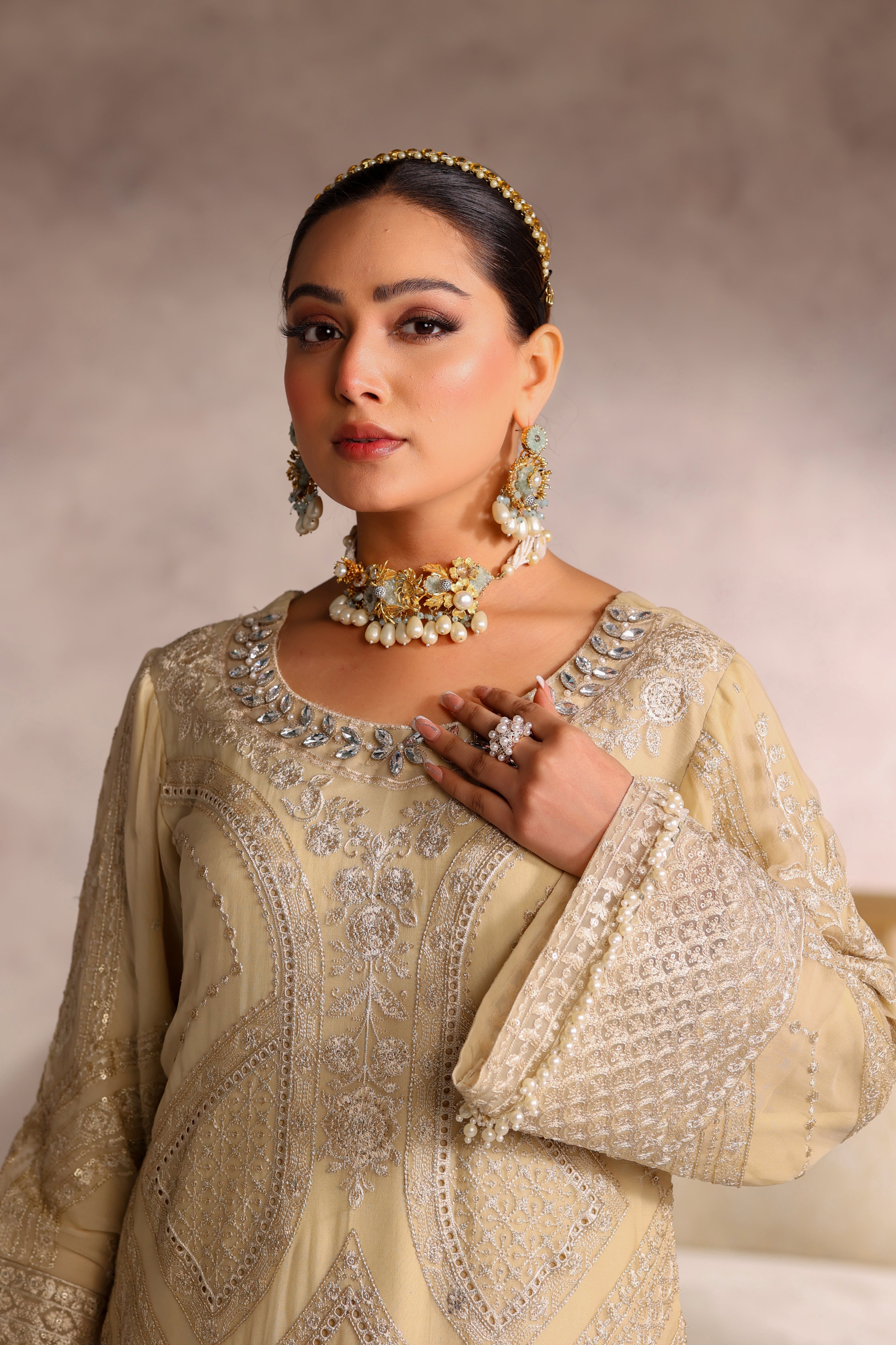 Mahjabeen Bamber Chiffon Formal Suit - NFD-101