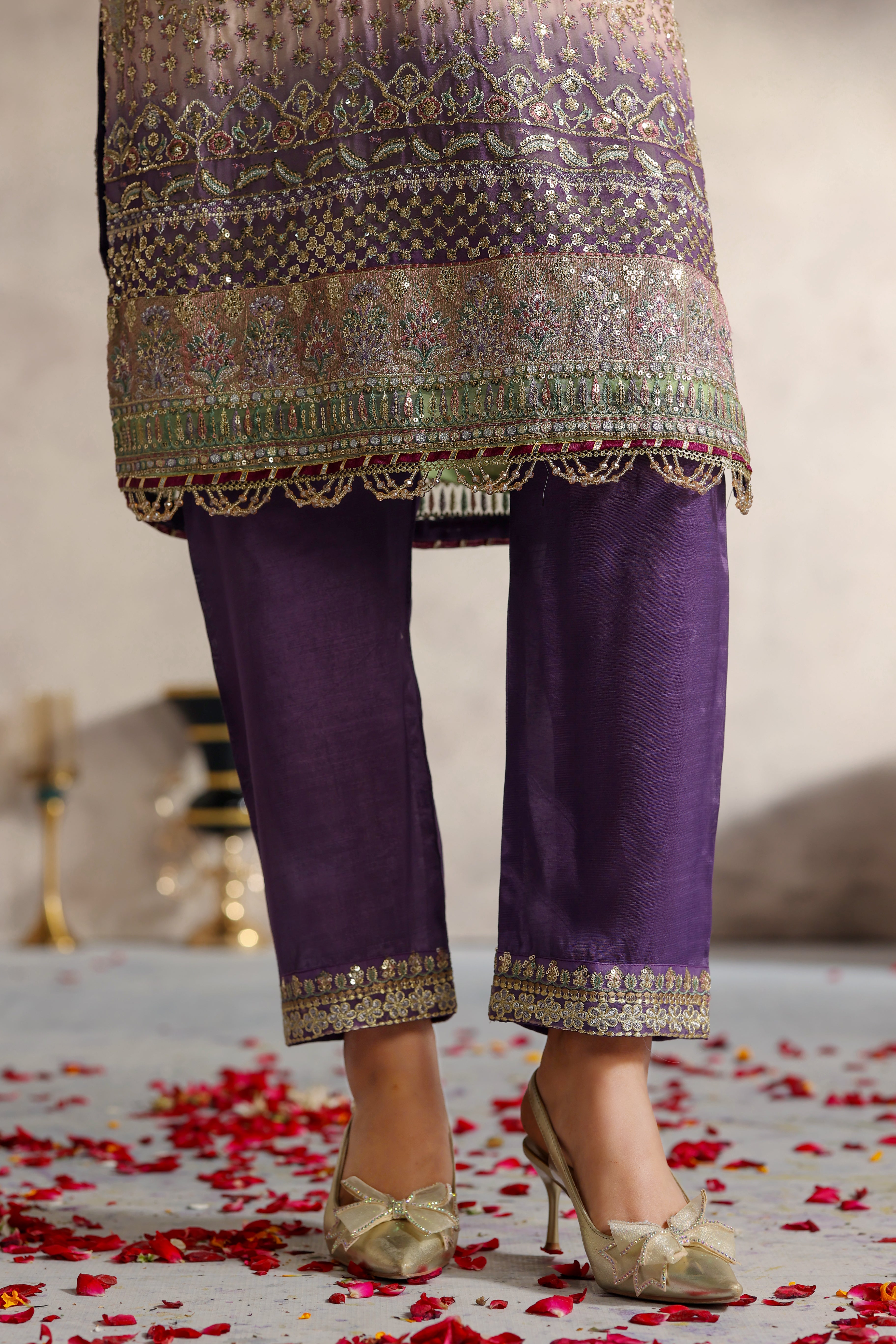 Rania Bamber Chiffon Formal Suit - NFD-204