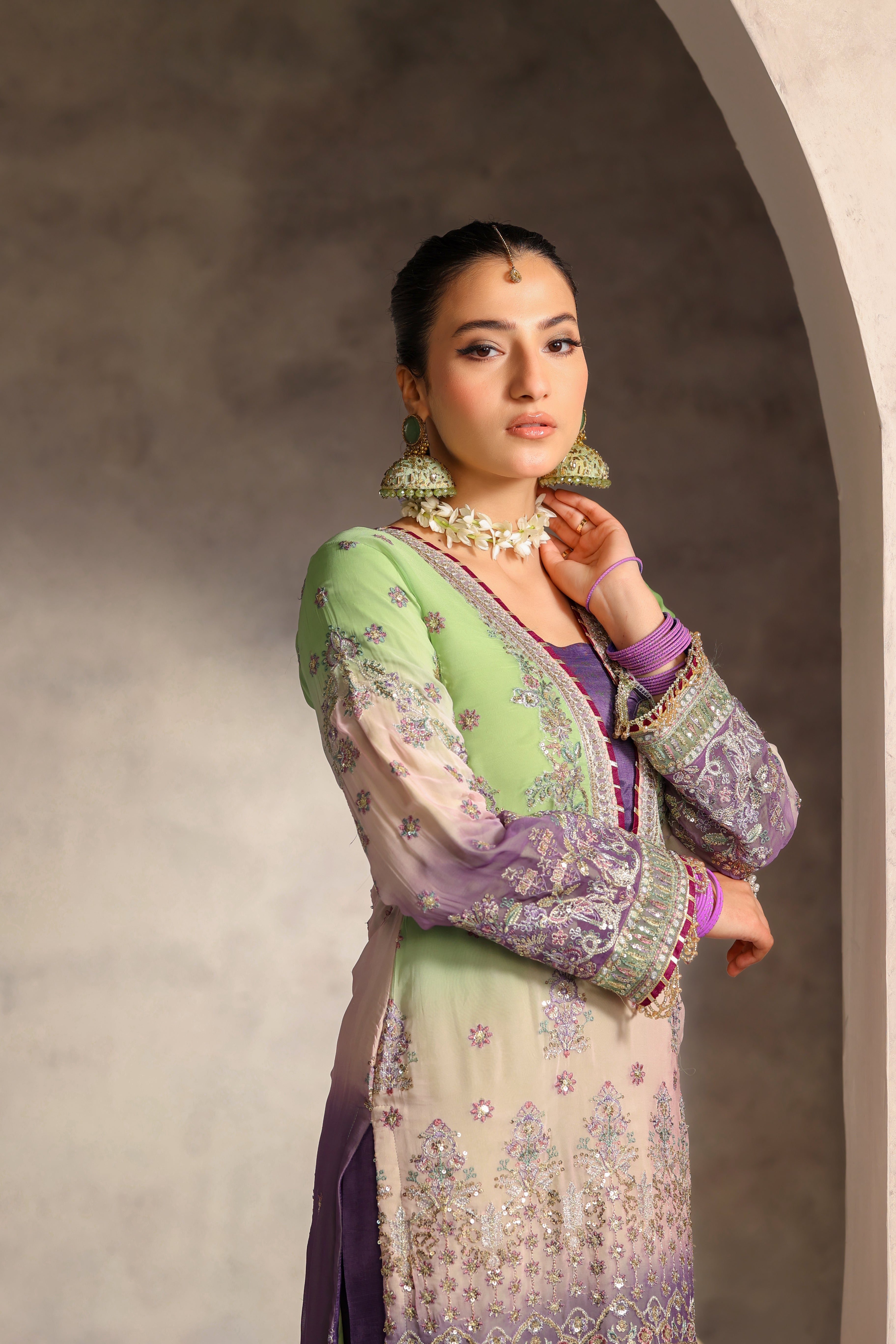 Rania Bamber Chiffon Formal Suit - NFD-204