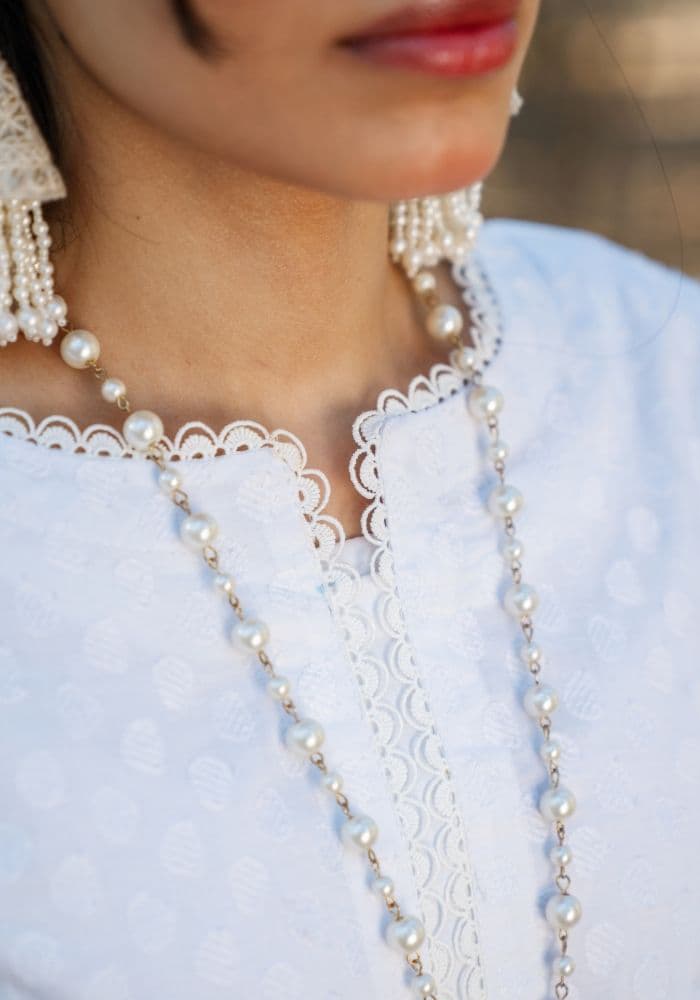 Zareen White – Luxury Lawn 3-Piece Suit (NLC-108)