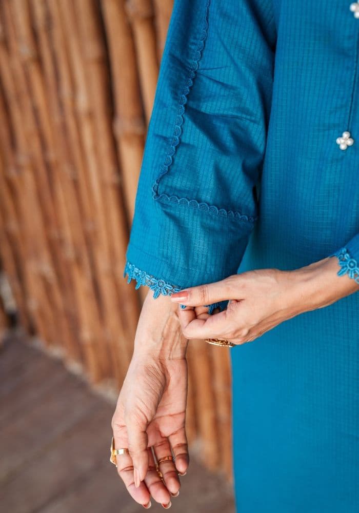 Meerab Teal – Luxury Lawn 3-Piece Suit (NLC-106-PK)