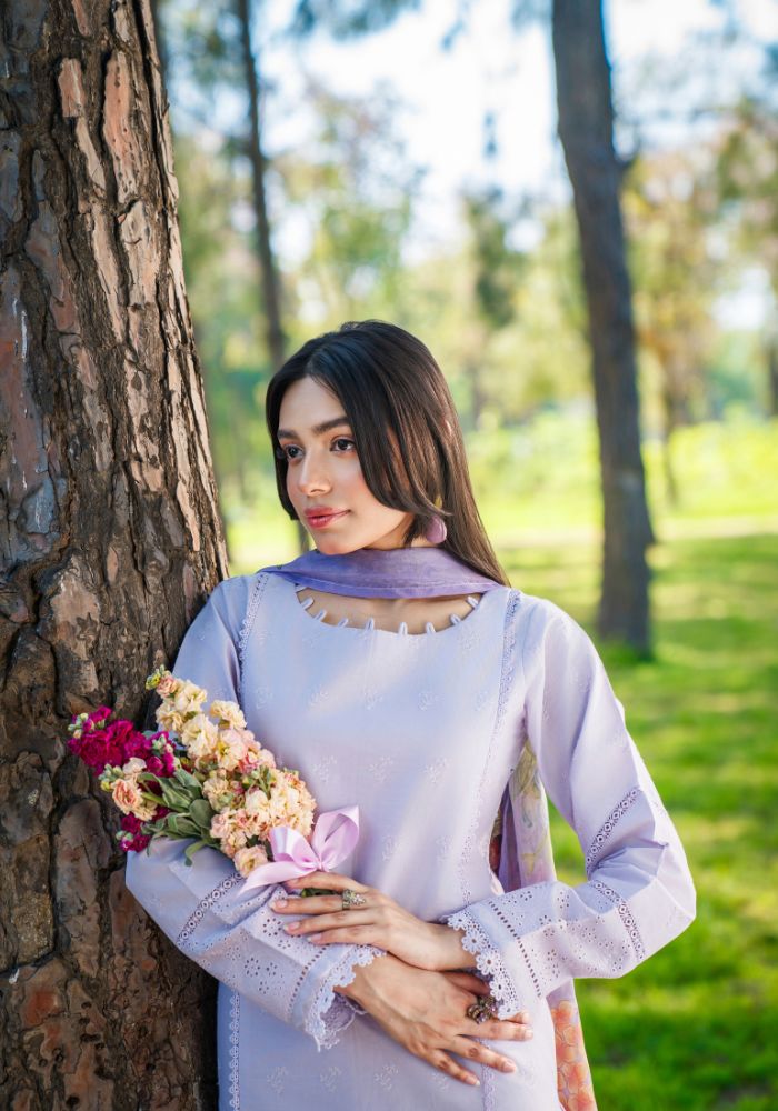 Noor-e-Lavender – Embroidered 3-Piece Lawn Suit (NLC-101-PK)