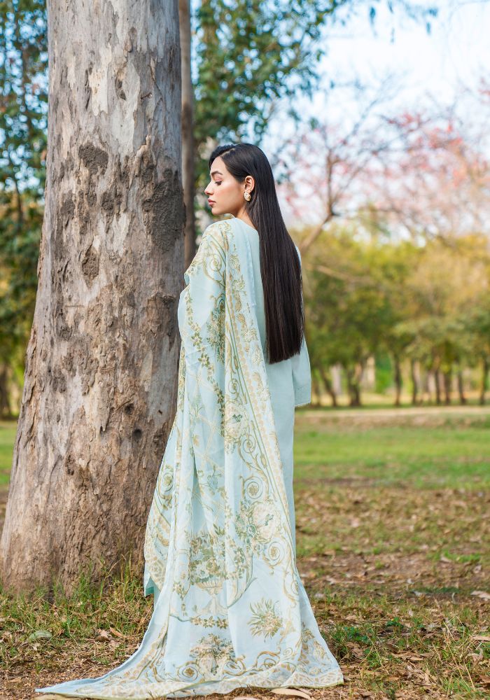 Aafreen Mint – Luxury Lawn 3-Piece Suit (NLC-110-PK)