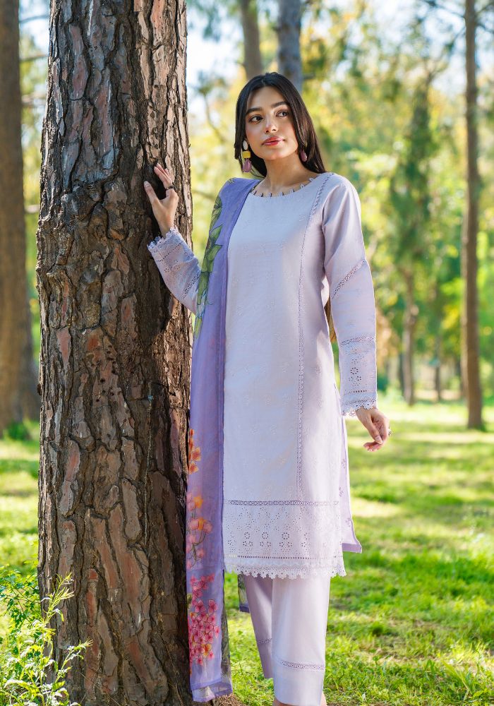 Noor-e-Lavender – Embroidered 3-Piece Lawn Suit (NLC-101-PK)
