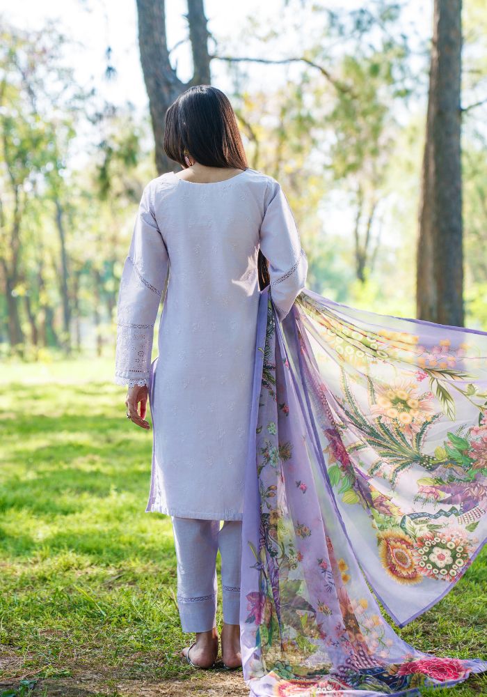 Noor-e-Lavender – Embroidered 3-Piece Lawn Suit (NLC-101)